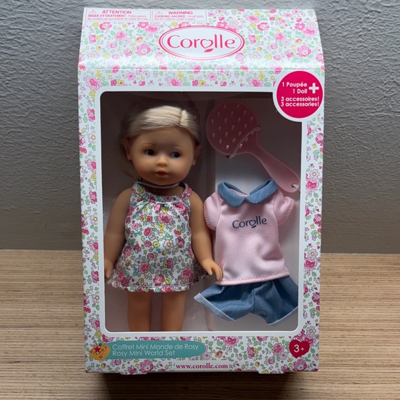 Rosy 💕Mini World Corolle Doll Set - Blonde Hair, Floral Dress🎄 - Picture 6 of 6